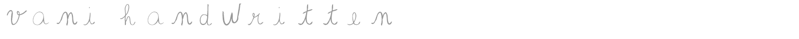 vani handwritten font preview